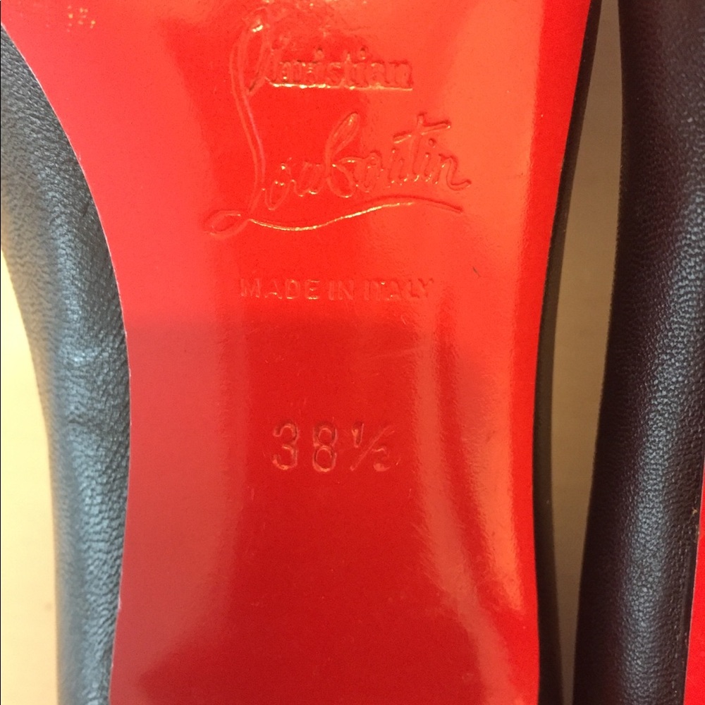 Classic Black Christian Louboutin Peep Toe Pumps - image 8